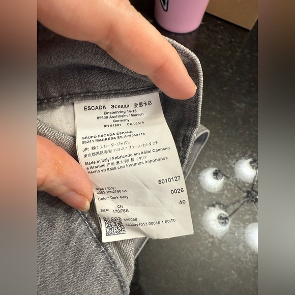 Escada Sport Dark Gray Jeans Sz 40 US 10 - Picture 6 of 6